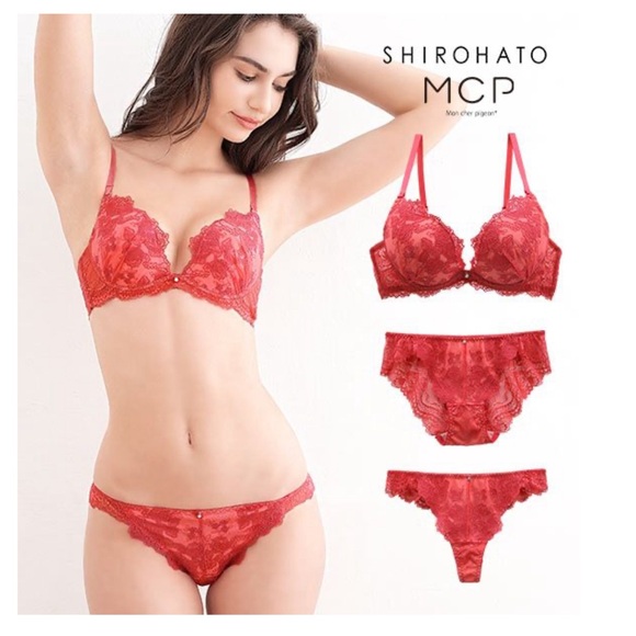 3pcs Set Shirohato embroidered push-up bra & thong & panties Japanese Brand - Picture 1 of 16